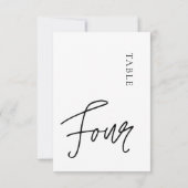 Minimale kalligrafietabel Vier tabelnummer Kaart (Achterkant)