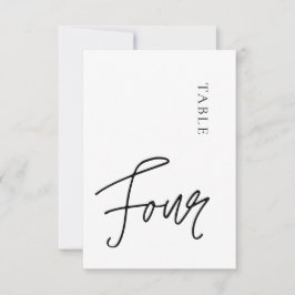 Minimale kalligrafietabel Vier tabelnummer Kaart