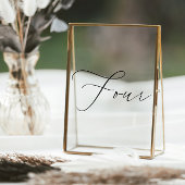 Minimale kalligrafietabel Vier tabelnummer Raamsticker