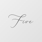 Minimale kalligrafietabel Vijf tabelnummer Raamsticker (Vel)