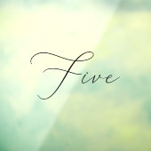 Minimale kalligrafietabel Vijf tabelnummer Raamsticker (Vel 3)