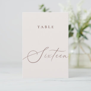 Minimale kalligrafietabel Zestien tabelnummer Kaart