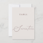 Minimale kalligrafietabel zeventien TableNumber Kaart (Achterkant)