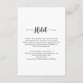 Minimale kalligrafietoesluitingskaart informatiekaartje (Voorkant)