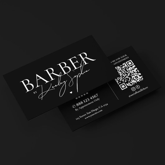 Minimale kapper Elegante herenkapper Visitekaartje