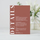 Minimale kastanjebruidskaart informatiekaartje (Staand voorkant)