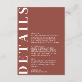 Minimale kastanjebruidskaart informatiekaartje