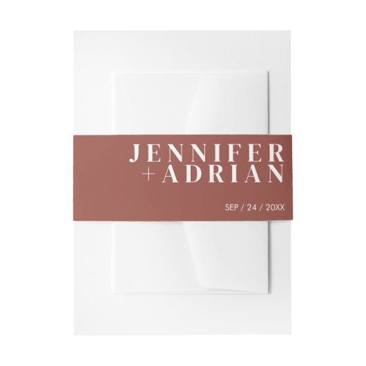 Minimale kastanjebruine uitnodiging tailleband uitnodigingen wikkel (Voorkant Voorbeeld)