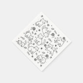 Minimale Kat Doodle Papieren Servet (Hoek)