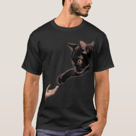 Minimale kat- en menselijke verbinding Beige esthe T-shirt