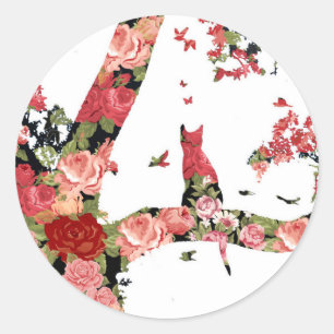 Minimale kat- en vogelrichtlijn voor Vintage Ronde Sticker