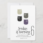 Minimale kat Kitten Pet Paws Birthday Party Kaart (Voorkant)