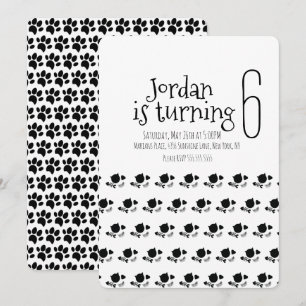 Minimale kat Kitten Pet Paws Birthday Party Kaart