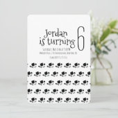 Minimale kat Kitten Pet Paws Birthday Party Kaart (Staand voorkant)