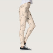 Minimale kat lijnkunst modern patroon leggings (Rechts)