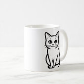 Minimale kat silhouette beker koffiemok (Voorkant rechts)