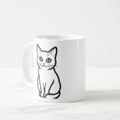 Minimale kat silhouette beker koffiemok (Voorkant links)