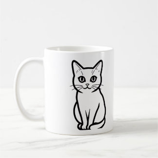 Minimale kat silhouette beker koffiemok