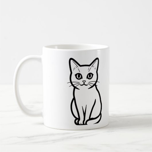 Minimale kat silhouette beker koffiemok (Links)