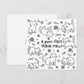 Minimale kat-teken-thank-youkaart (Voorkant / Achterkant)