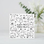 Minimale kat-teken-thank-youkaart (Staand voorkant)