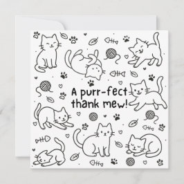 Minimale kat-teken-thank-youkaart
