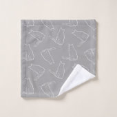 Minimale katten Modern Gray Pattern Bad Handdoek (Wasdoekje)
