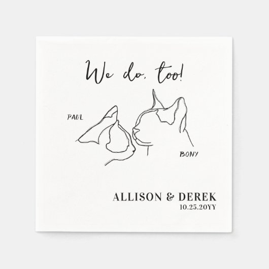 Minimale kattenhuisnaam op maat - snoepgoed servet (Voorkant)