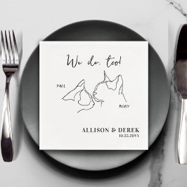 Minimale kattenhuisnaam op maat - snoepgoed servet