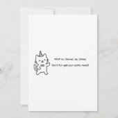 Minimale kattenkrabbel verjaardagsuitnodiging kaart (Achterkant)