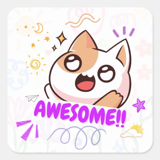 Minimale Kattenliefhebber Sticker | purrfect (Voorkant)