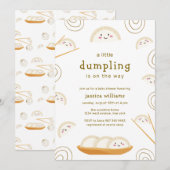Minimale Kawaii Boho Bao Dumpling Baby Shower Kaart (Voorkant / Achterkant)