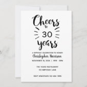 Minimale kazen tot 30 jaar verjaardag kaart (Voorkant)