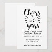 Minimale kazen tot 30 jaar verjaardag kaart (Voorkant / Achterkant)