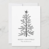 Minimale kerst dennenboom foto feestdagenkaart (Voorkant)