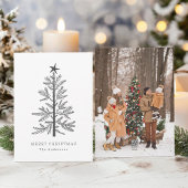 Minimale kerst dennenboom foto feestdagenkaart