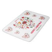 Minimale kerst en vrolijk gejuich nieuwjaar badmat (Gekanteld)