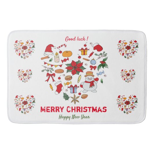 Minimale kerst en vrolijk gejuich nieuwjaar badmat (Voorkant)