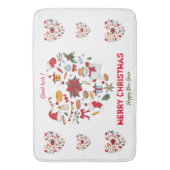 Minimale kerst en vrolijk gejuich nieuwjaar badmat (Voorkant Verticaal)