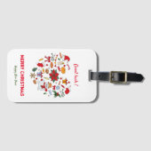 Minimale kerst en vrolijk gejuich nieuwjaar bagagelabel (Voorkant (horizontaal))