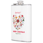 Minimale kerst en vrolijk gejuich nieuwjaar heupfles (Links)