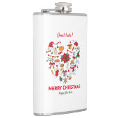 Minimale kerst en vrolijk gejuich nieuwjaar heupfles (Rechts)