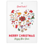 Minimale kerst en vrolijk gejuich nieuwjaar klembord (Achterkant)