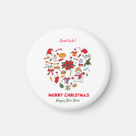 Minimale kerst en vrolijk gejuich nieuwjaar magneet