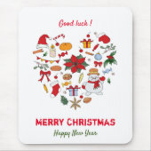 Minimale kerst en vrolijk gejuich nieuwjaar muismat (Voorkant)