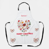 Minimale kerst en vrolijk gejuich nieuwjaar schort (Voorkant)