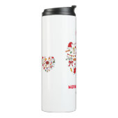 Minimale kerst en vrolijk gejuich nieuwjaar thermosbeker (Gedraaid links)