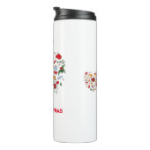 Minimale kerst en vrolijk gejuich nieuwjaar thermosbeker (Geroteerd rechts)