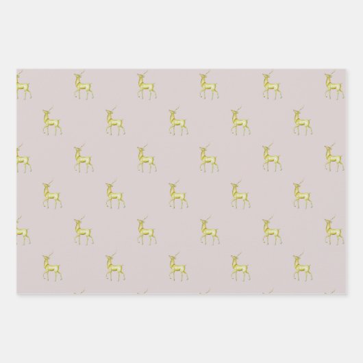 Minimale kerst goud rendieren inpakpapier vel (Voorkant 3)