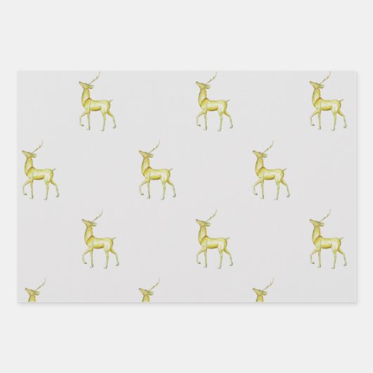Minimale kerst goud rendieren inpakpapier vel (Voorkant 2)